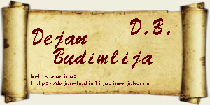 Dejan Budimlija vizit kartica